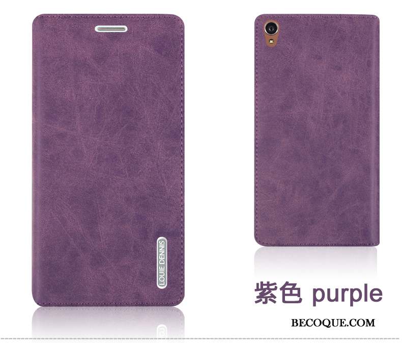 Sony Xperia Z3 Clamshell Téléphone Portable Étui En Cuir Coque Couvercle Arrière Violet