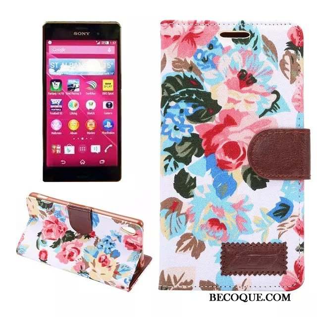 Sony Xperia Z3+ Rose Protection Étui Téléphone Portable Coque De Téléphone Étui En Cuir