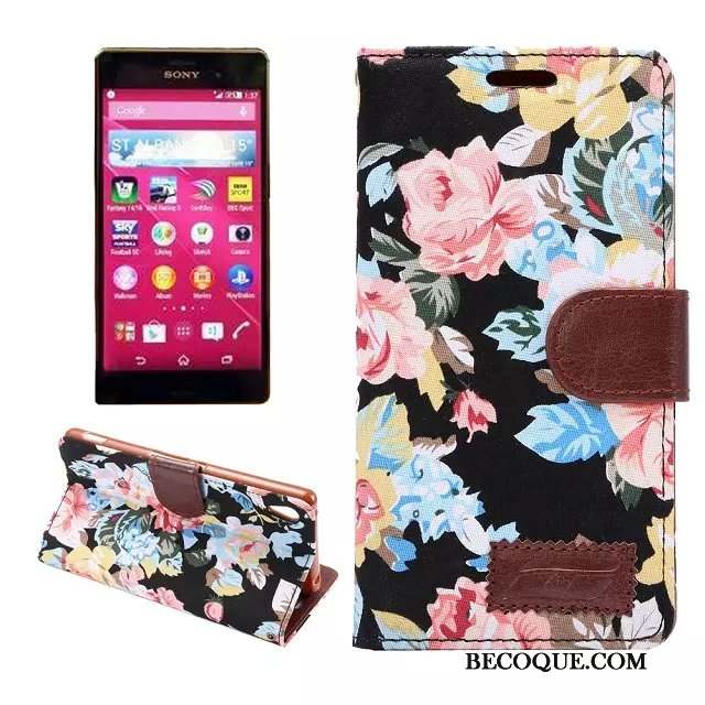 Sony Xperia Z3+ Rose Protection Étui Téléphone Portable Coque De Téléphone Étui En Cuir