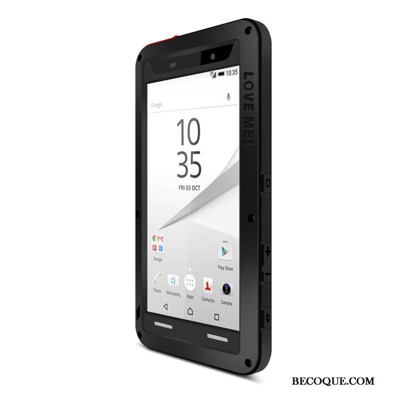 Sony Xperia Z5 Compact Border Protection Incassable Trois Défenses Coque De Téléphone Argent