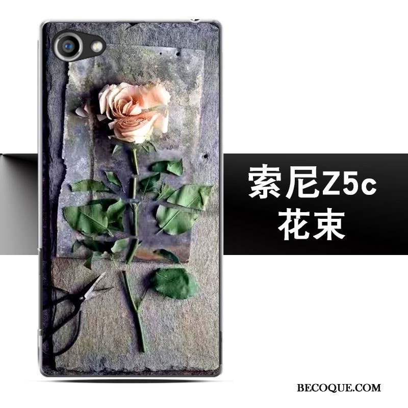 Sony Xperia Z5 Compact Gaufrage Incassable Coque De Téléphone Protection Étui Rose