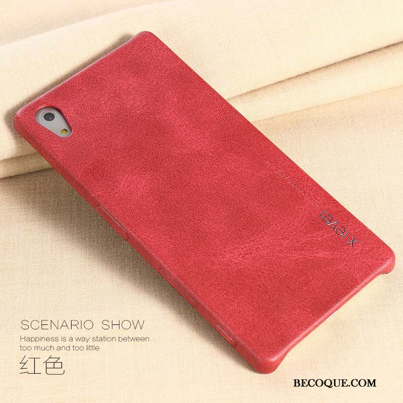 Sony Xperia Z5 Rouge Téléphone Portable Très Mince Protection Étui En Cuir Coque De Téléphone