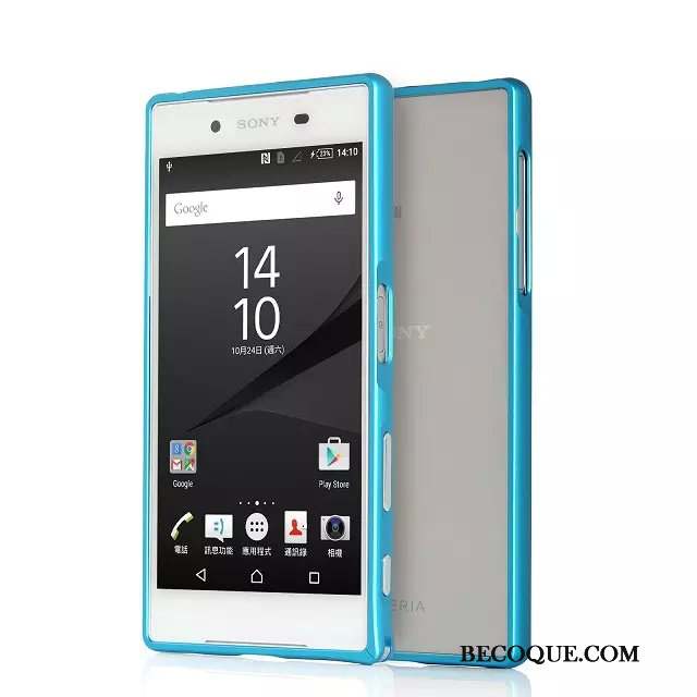 Sony Xperia Z5 Vert Border Étui Téléphone Portable Coque Métal