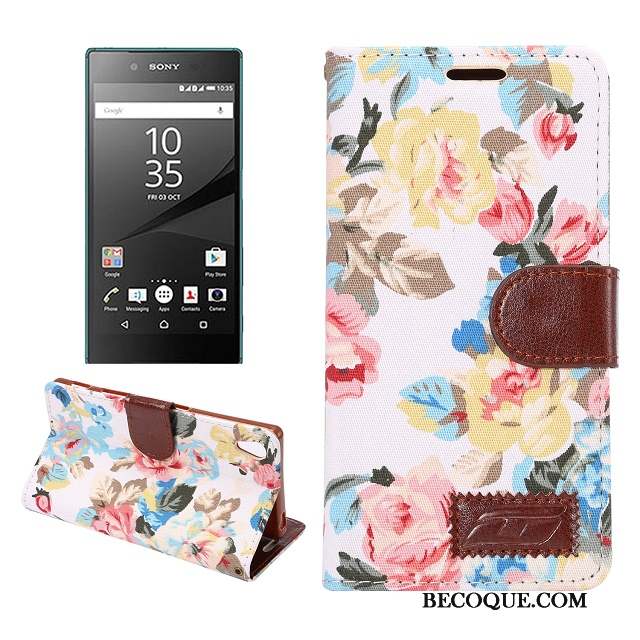 Sony Xperia Z5 Étui Bleu Fluide Doux Étui En Cuir Coque Téléphone Portable