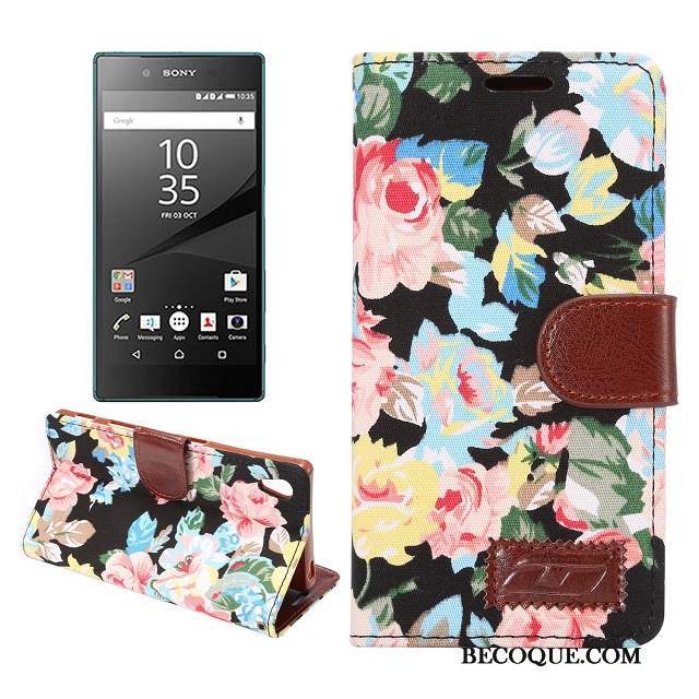 Sony Xperia Z5 Étui Bleu Fluide Doux Étui En Cuir Coque Téléphone Portable