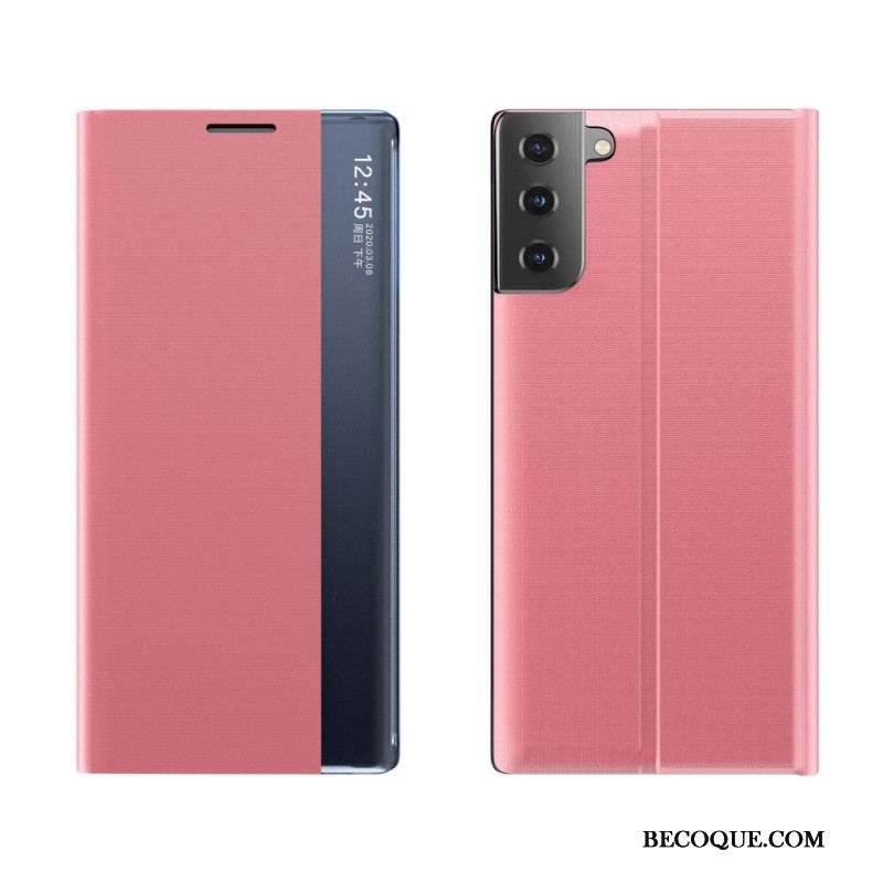 View Cover Samsung Galaxy S21 4G / 5G Simili Cuir Texturé