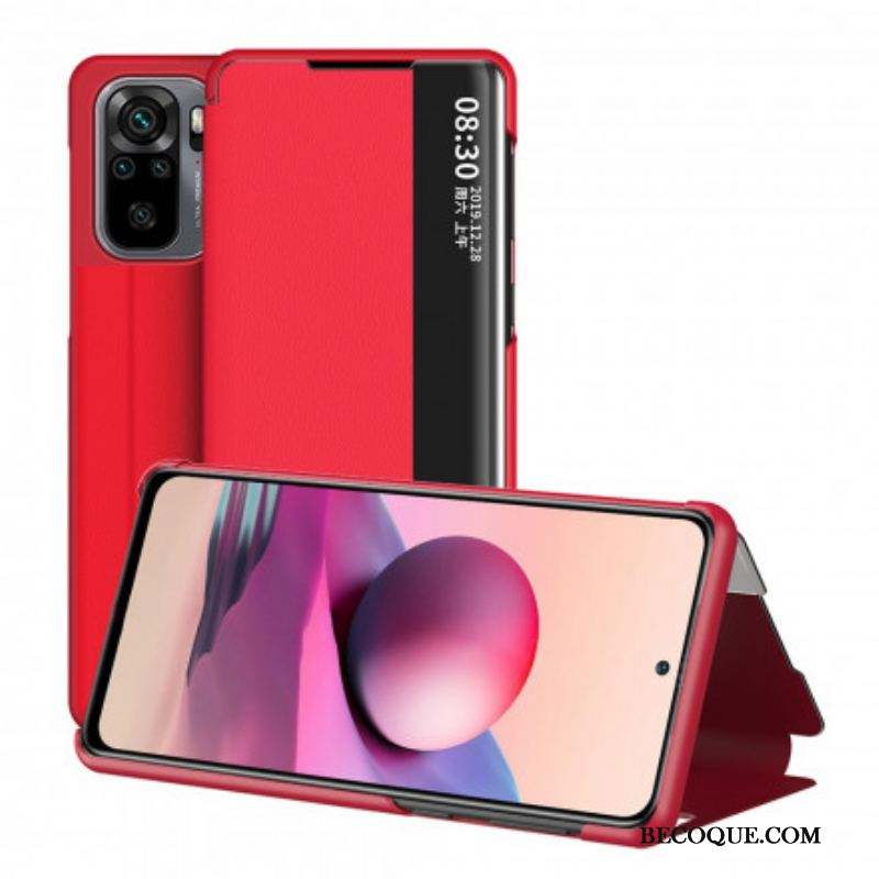 View Cover Xiaomi Redmi Note 10/10S/Poco M5s Simili Cuir Premium