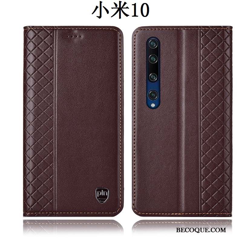 Xiaomi Mi 10 Coque Incassable Étui En Cuir Rouge Housse Protection Tout Compris