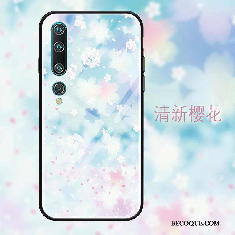 Xiaomi Mi 10 Coque Sakura Petit Ornements Suspendus Miroir Rêver Frais