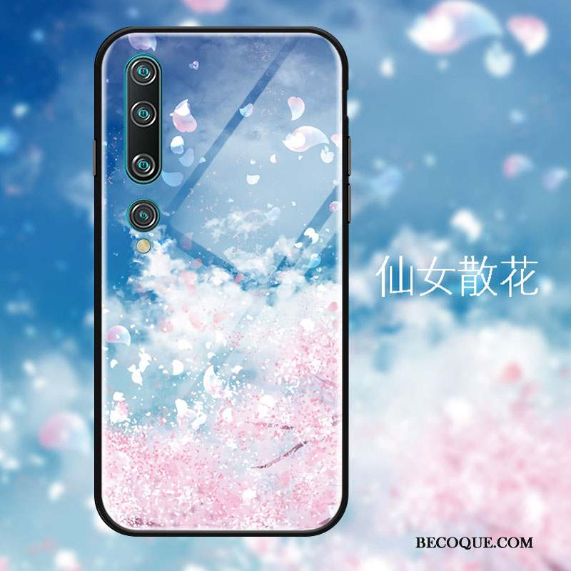 Xiaomi Mi 10 Coque Sakura Petit Ornements Suspendus Miroir Rêver Frais
