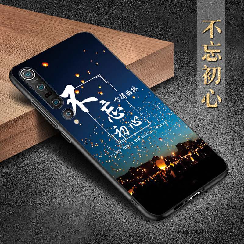 Xiaomi Mi 10 Pro Coque Délavé En Daim Téléphone Portable Protection Bleu Incassable Silicone