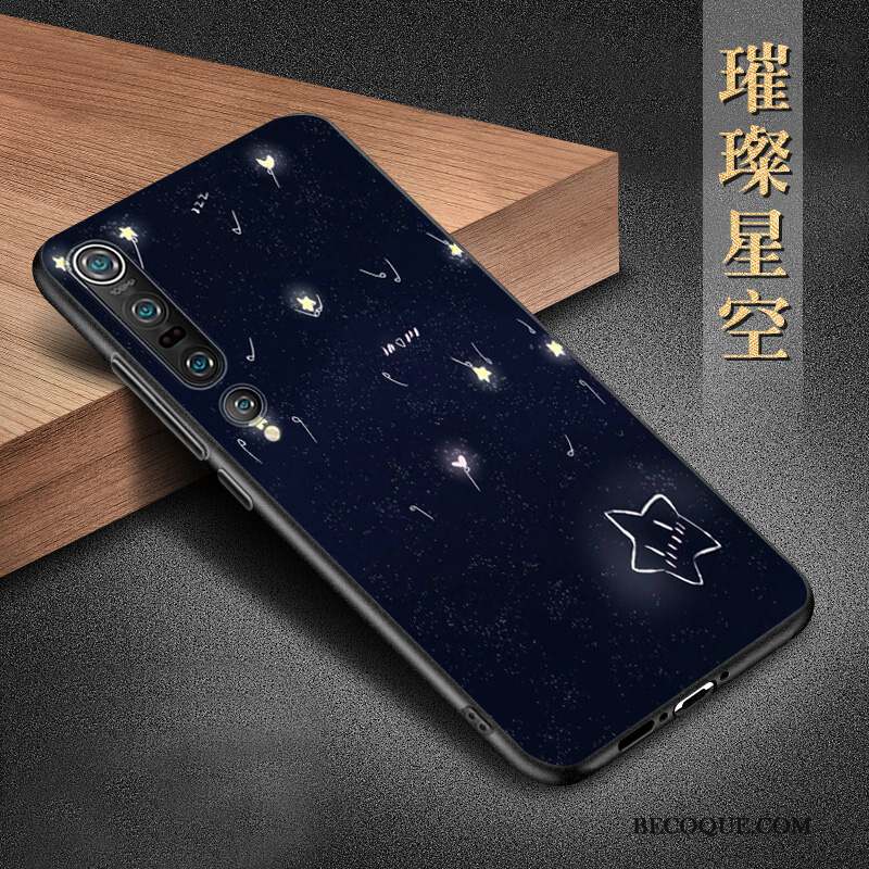 Xiaomi Mi 10 Pro Coque Délavé En Daim Téléphone Portable Protection Bleu Incassable Silicone