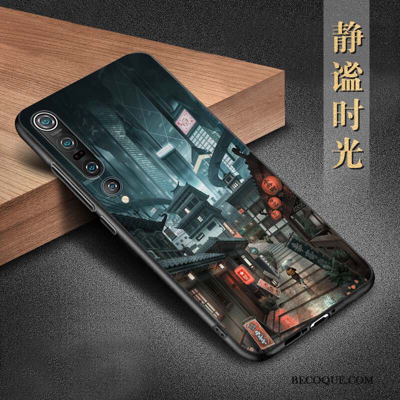 Xiaomi Mi 10 Pro Coque Délavé En Daim Téléphone Portable Protection Bleu Incassable Silicone