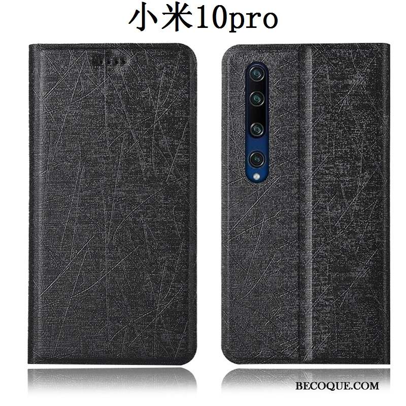 Xiaomi Mi 10 Pro Coque Incassable Bleu Petit Soie Protection Housse