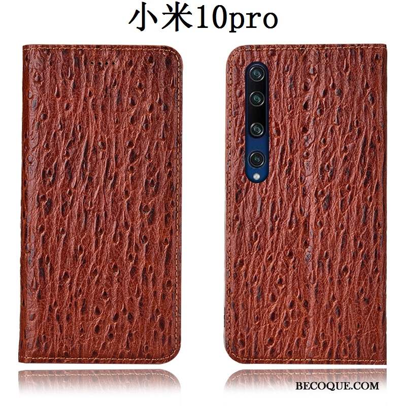 Xiaomi Mi 10 Pro Coque Oiseau Petit Housse Tout Compris Étui En Cuir Rouge