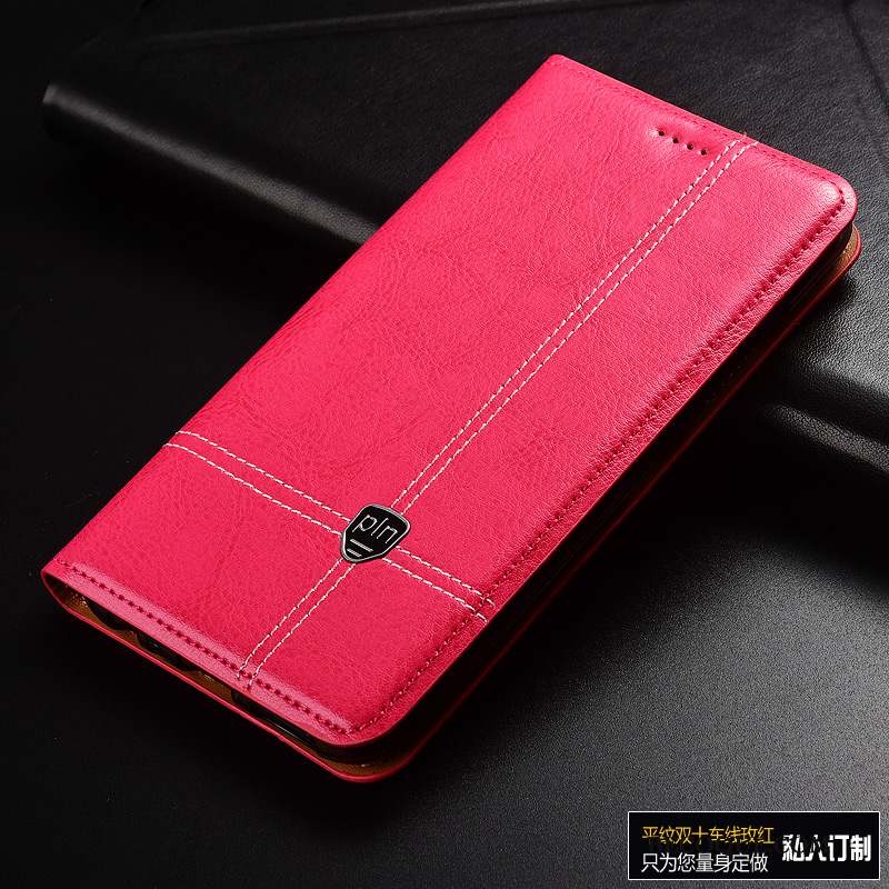 Xiaomi Mi 10 Pro Coque Étui En Cuir Cuir Véritable Rose Protection Tout Compris Mode
