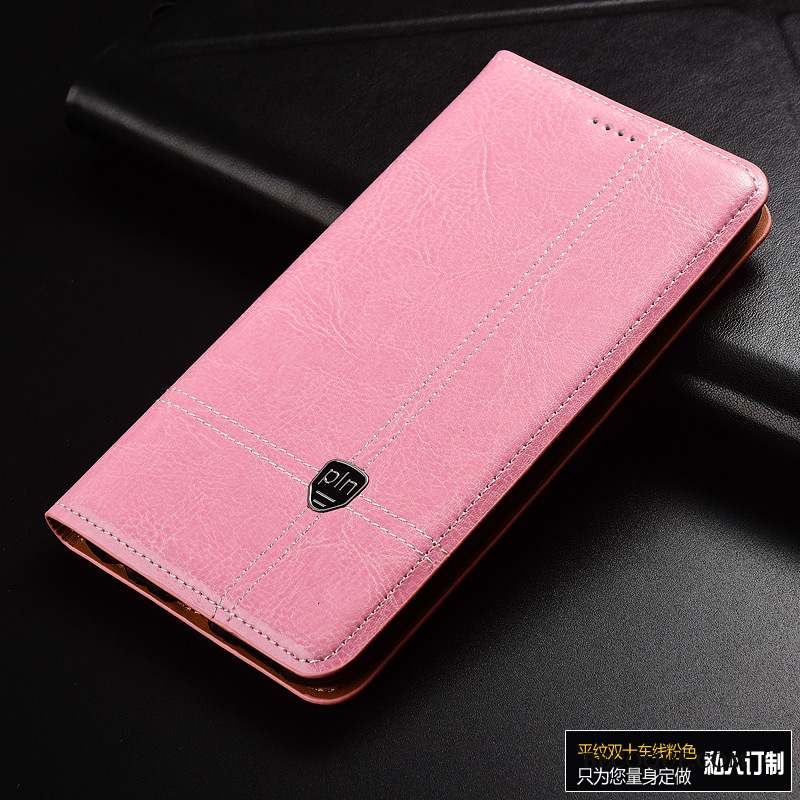 Xiaomi Mi 10 Pro Coque Étui En Cuir Cuir Véritable Rose Protection Tout Compris Mode