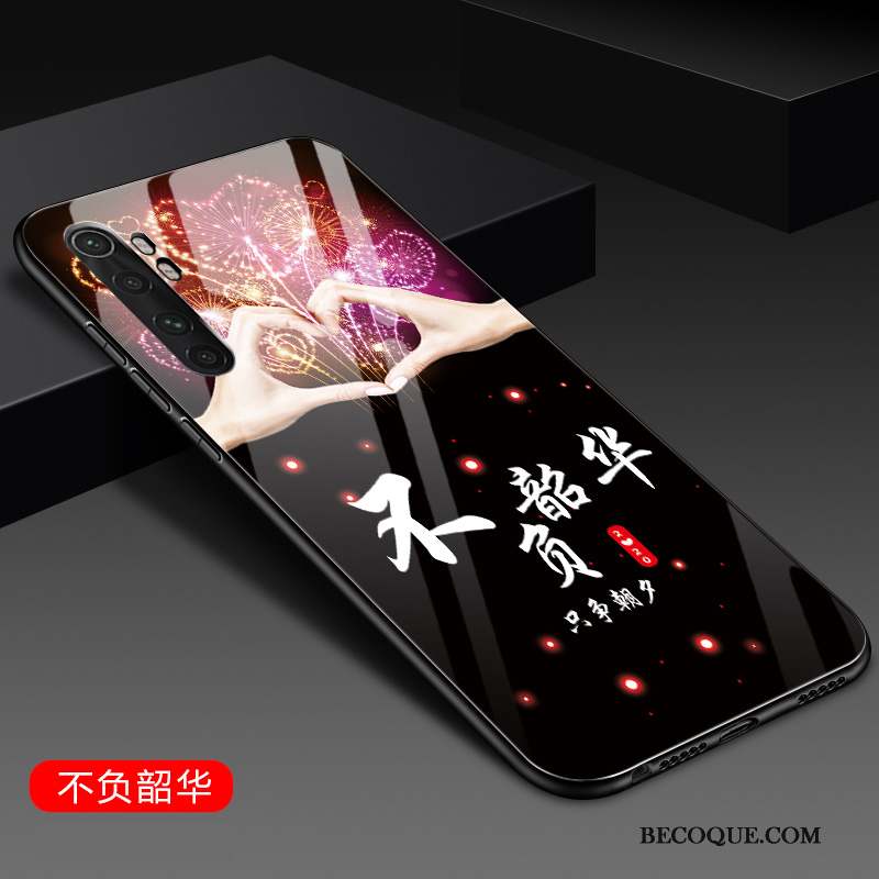 Xiaomi Mi Note 10 Lite Coque Amoureux Petit Fluide Doux Verre Silicone Jeunesse
