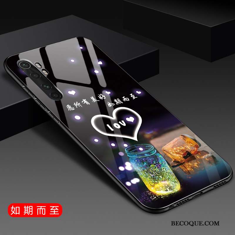 Xiaomi Mi Note 10 Lite Coque Amoureux Petit Fluide Doux Verre Silicone Jeunesse