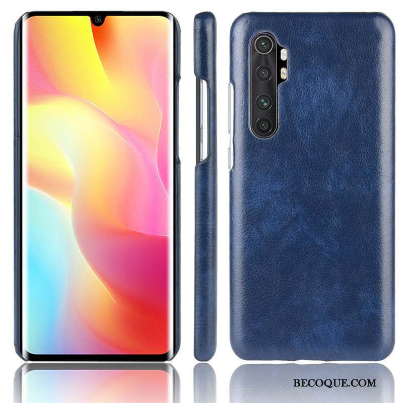 Xiaomi Mi Note 10 Lite Coque Bleu Jeunesse Litchi Protection Modèle Fleurie Petit