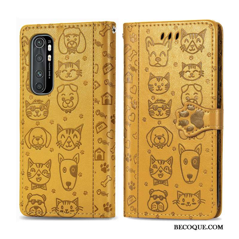 Xiaomi Mi Note 10 Lite Coque Ornements Suspendus Dessin Animé Petit En Relief Protection Chat