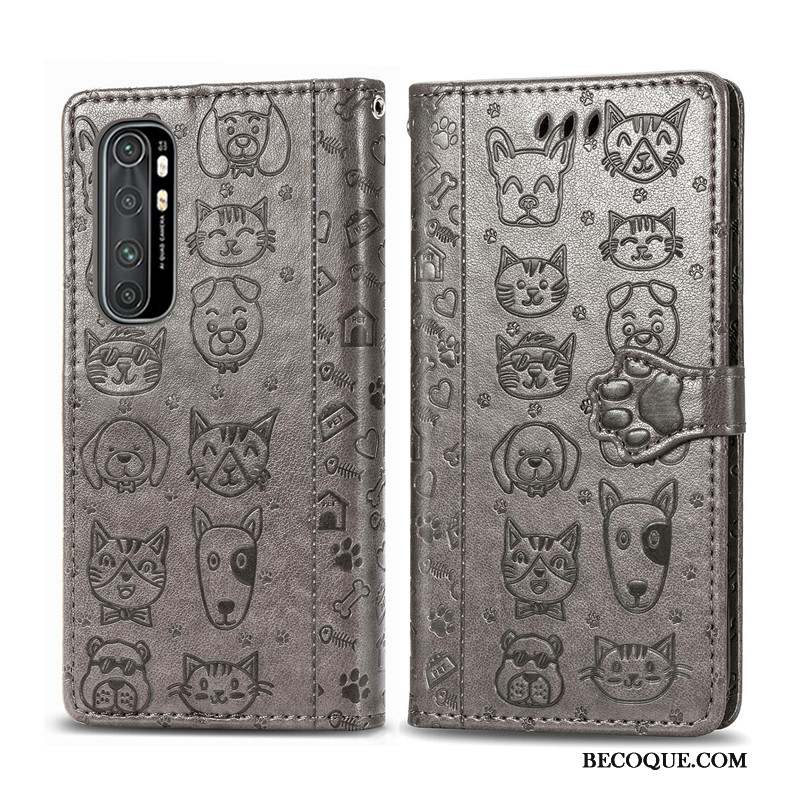 Xiaomi Mi Note 10 Lite Coque Ornements Suspendus Dessin Animé Petit En Relief Protection Chat