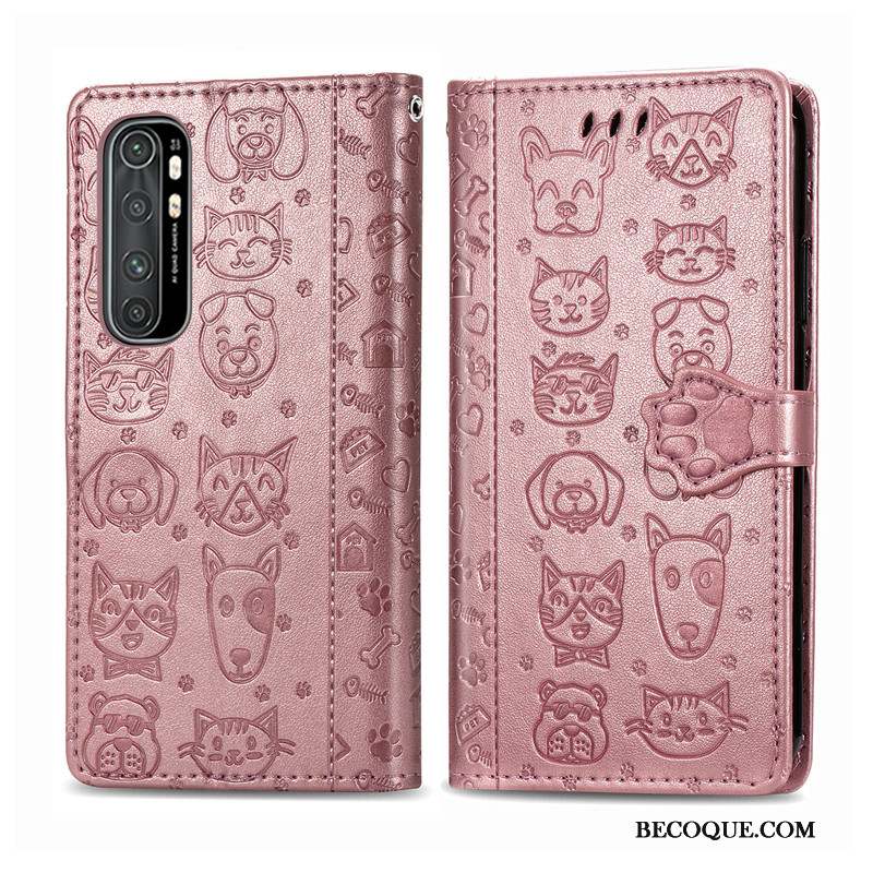 Xiaomi Mi Note 10 Lite Coque Ornements Suspendus Dessin Animé Petit En Relief Protection Chat