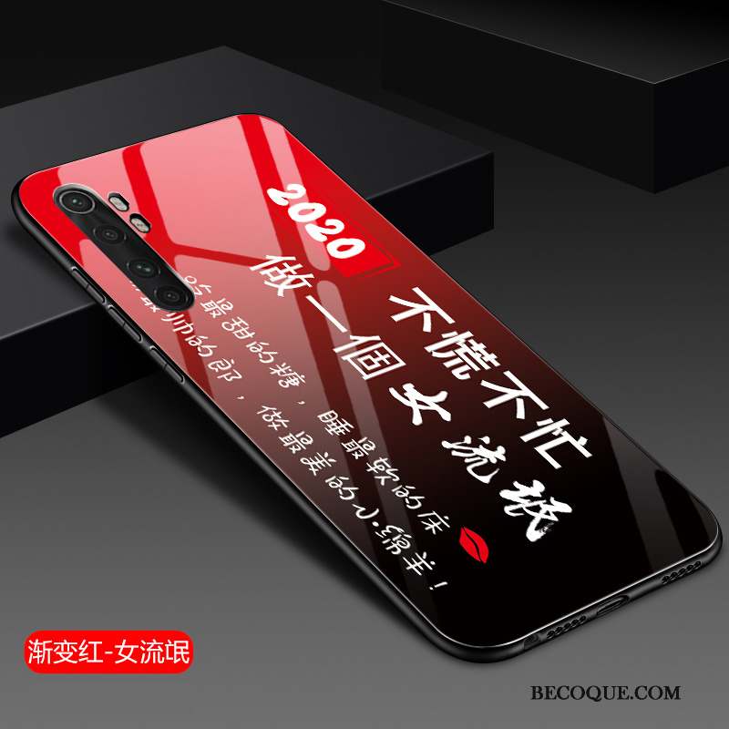 Xiaomi Mi Note 10 Lite Coque Tout Compris Fluide Doux Petit Étui Difficile Verre