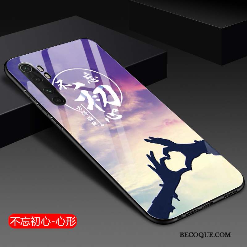 Xiaomi Mi Note 10 Lite Coque Tout Compris Fluide Doux Petit Étui Difficile Verre