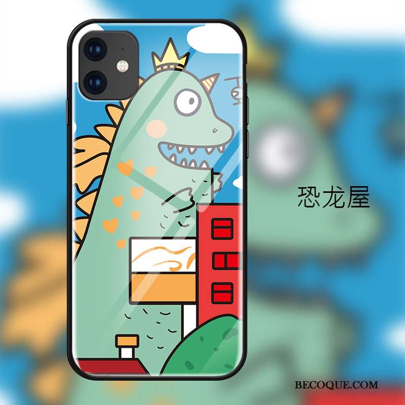 iPhone 11 Charmant Coque De Téléphone Dessin Animé Verre Étui Animal