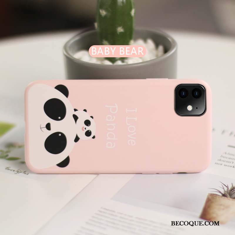 iPhone 11 Coque Chat Mode Délavé En Daim Protection Charmant Silicone