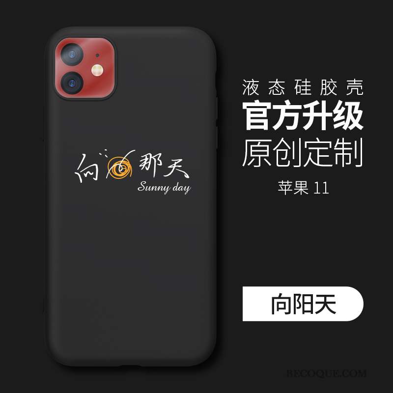 iPhone 11 Coque Créatif Très Mince Tendance Vert Silicone Tout Compris