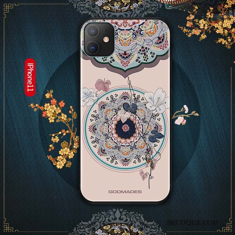 iPhone 11 Coque De Téléphone Fluide Doux Style Chinois Tout Compris Tendance Silicone