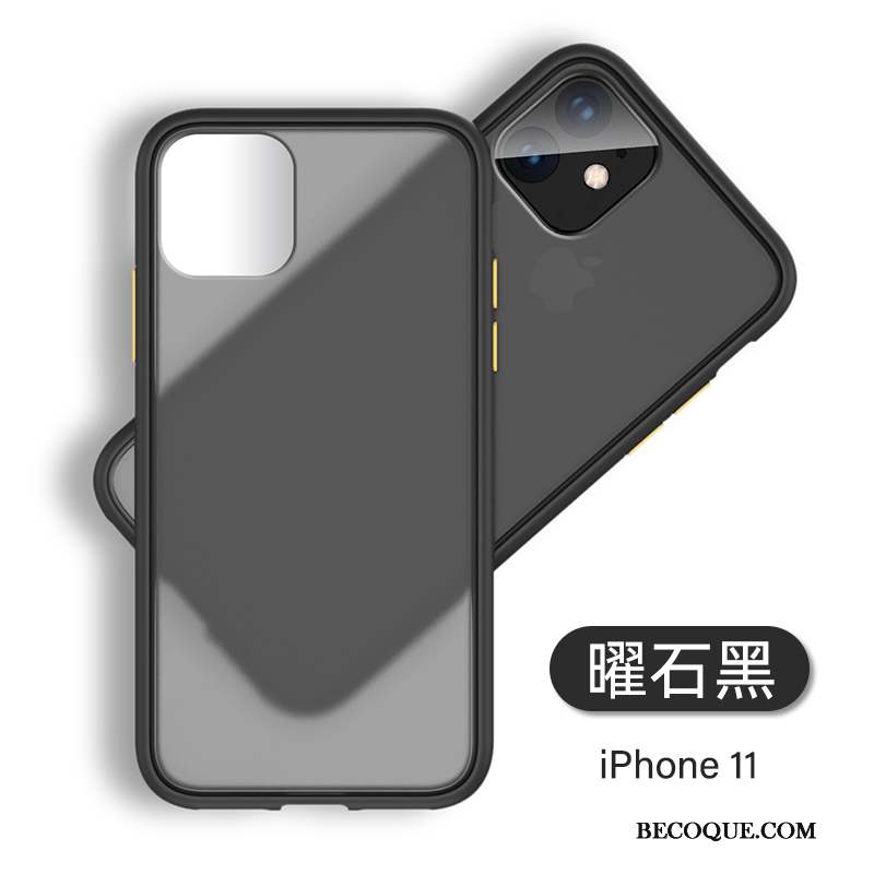 iPhone 11 Coque De Téléphone Incassable Marque De Tendance Jaune Transparent Délavé En Daim