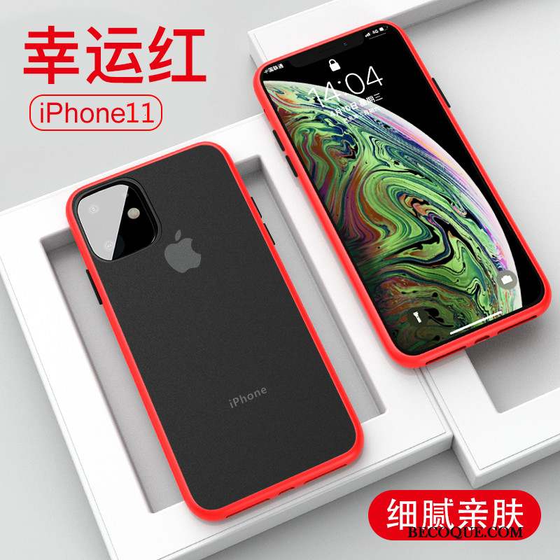 iPhone 11 Coque De Téléphone Marque De Tendance Rouge Tout Compris Délavé En Daim Très Mince
