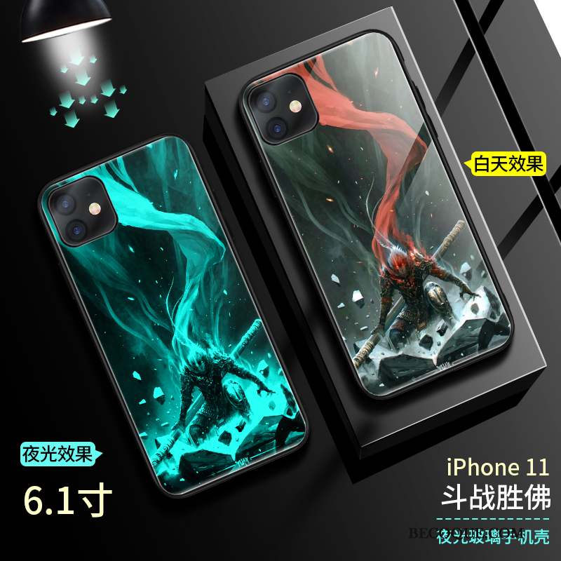 iPhone 11 Coque Marque De Tendance Luxe Incassable Lumineuses Miroir Verre