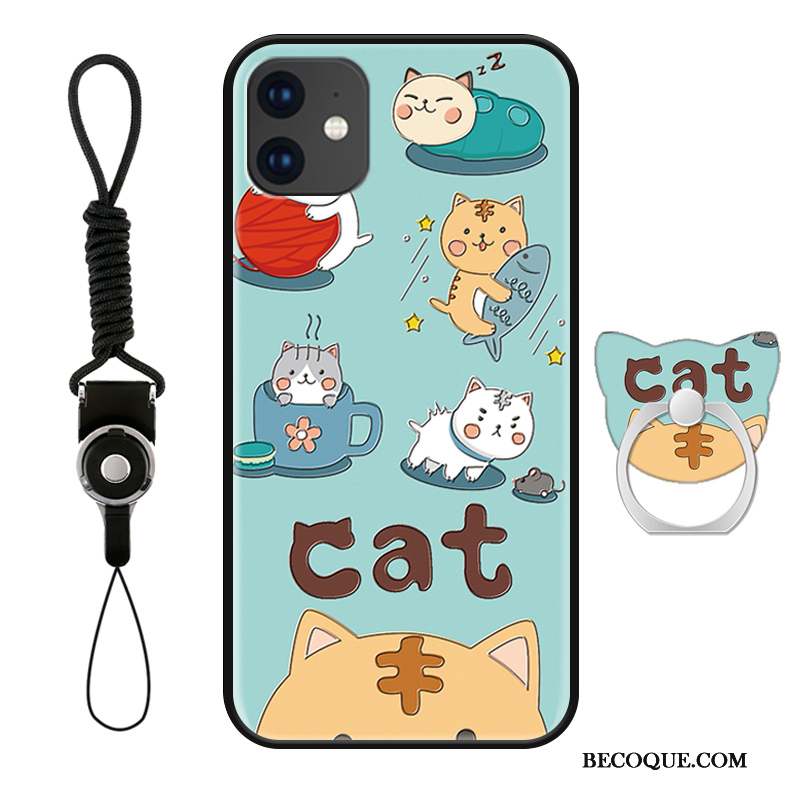 iPhone 11 Coque Protection Frais Cœur Support Anneau Dessin Animé