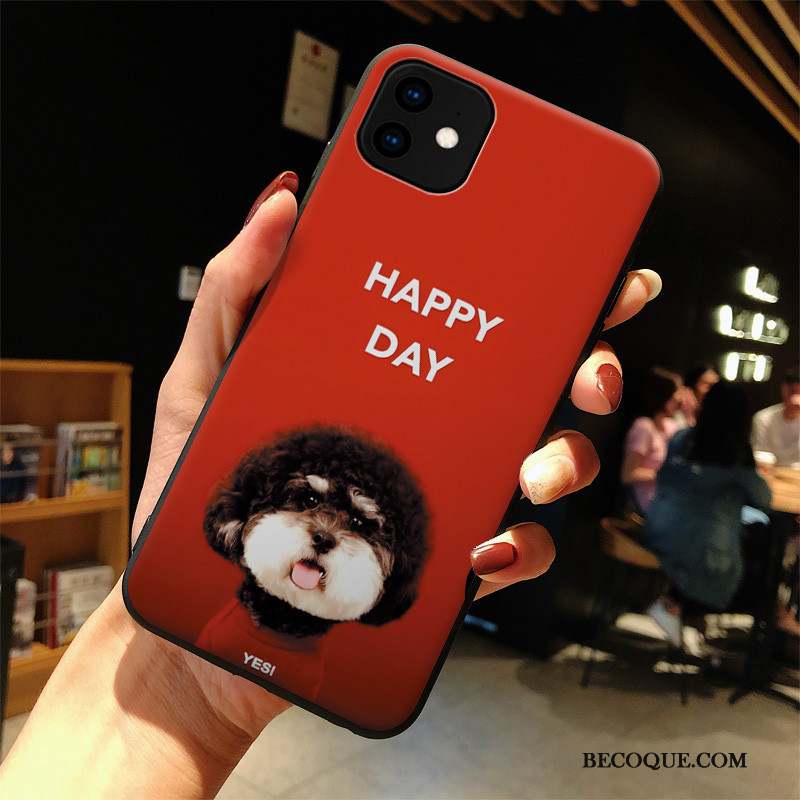 iPhone 11 Coque Rouge Étui Mode Tout Compris Amoureux Incassable