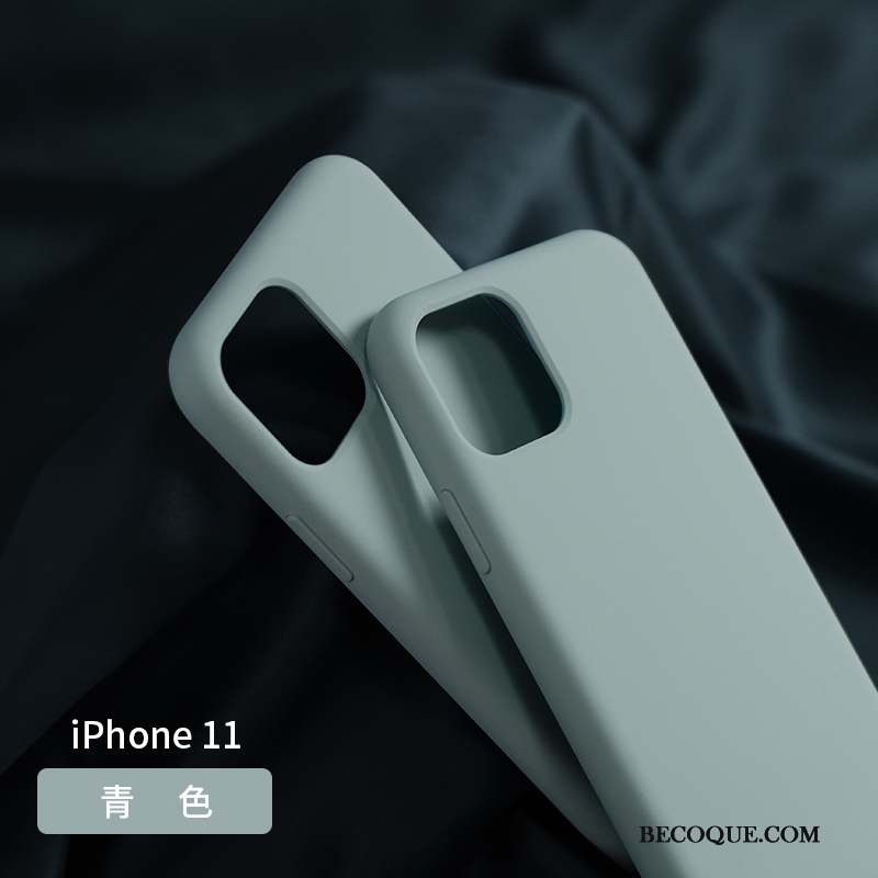 iPhone 11 Coque Tout Compris Fluide Doux Vert Foncé Jaune Silicone Protection