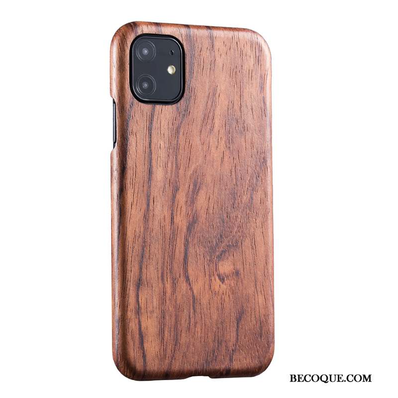 iPhone 11 Coque Étui En Bois Noir Nouveau Bambou Protection