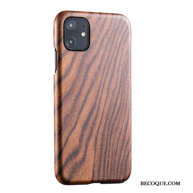 iPhone 11 Coque Étui En Bois Noir Nouveau Bambou Protection