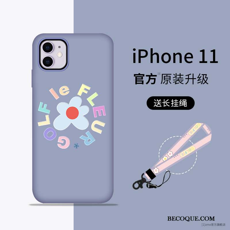 iPhone 11 Coque Étui Fleurs Incassable Nouveau Ornements Suspendus