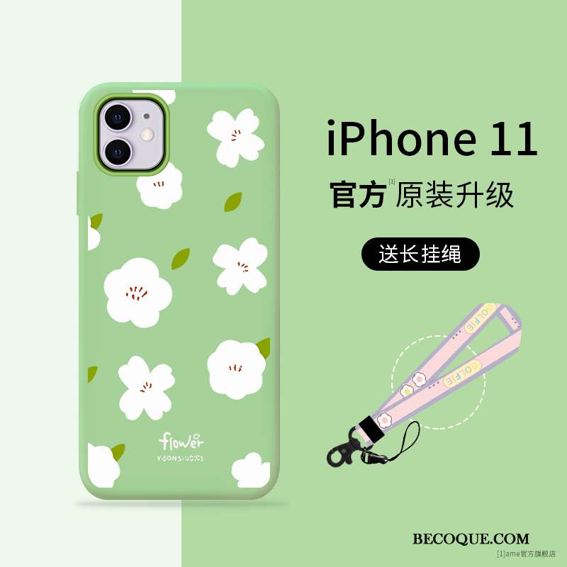 iPhone 11 Coque Étui Fleurs Incassable Nouveau Ornements Suspendus