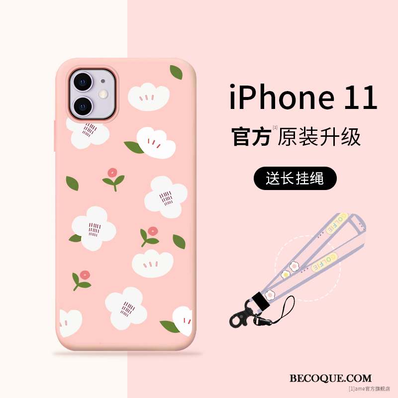 iPhone 11 Coque Étui Fleurs Incassable Nouveau Ornements Suspendus