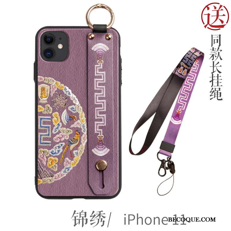 iPhone 11 Ornements Suspendus Incassable Style Chinois Créatif Coque Silicone