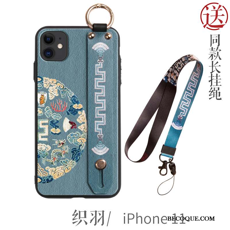 iPhone 11 Ornements Suspendus Incassable Style Chinois Créatif Coque Silicone