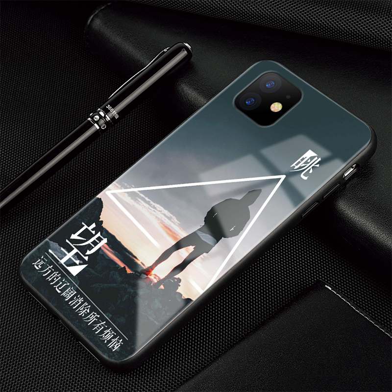 iPhone 11 Paysage Coque De Téléphone Tout Compris Verre Protection Bleu