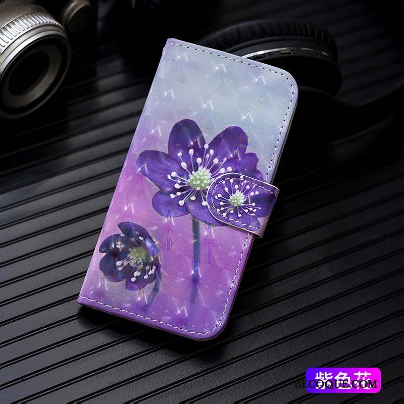 iPhone 11 Peinture Étui En Cuir Tout Compris Housse Rose Coque De Téléphone