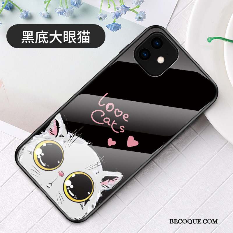 iPhone 11 Personnalité Créatif Protection Dessin Animé Verre Coque