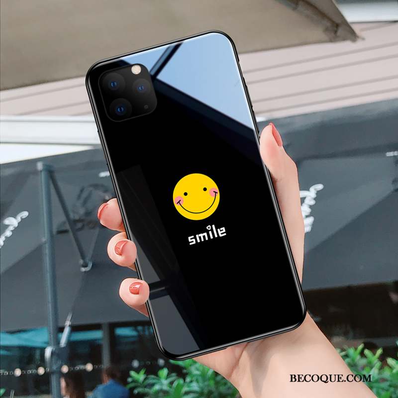 iPhone 11 Pro Coque Amoureux Charmant Nouveau Noir Protection Fluide Doux